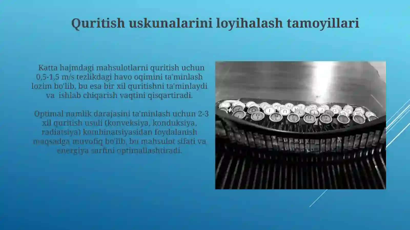Xom-ashyolarni qurituvchi qurilmalarni loyihalash tamoyillari va tannarxini hisoblash usullari 4