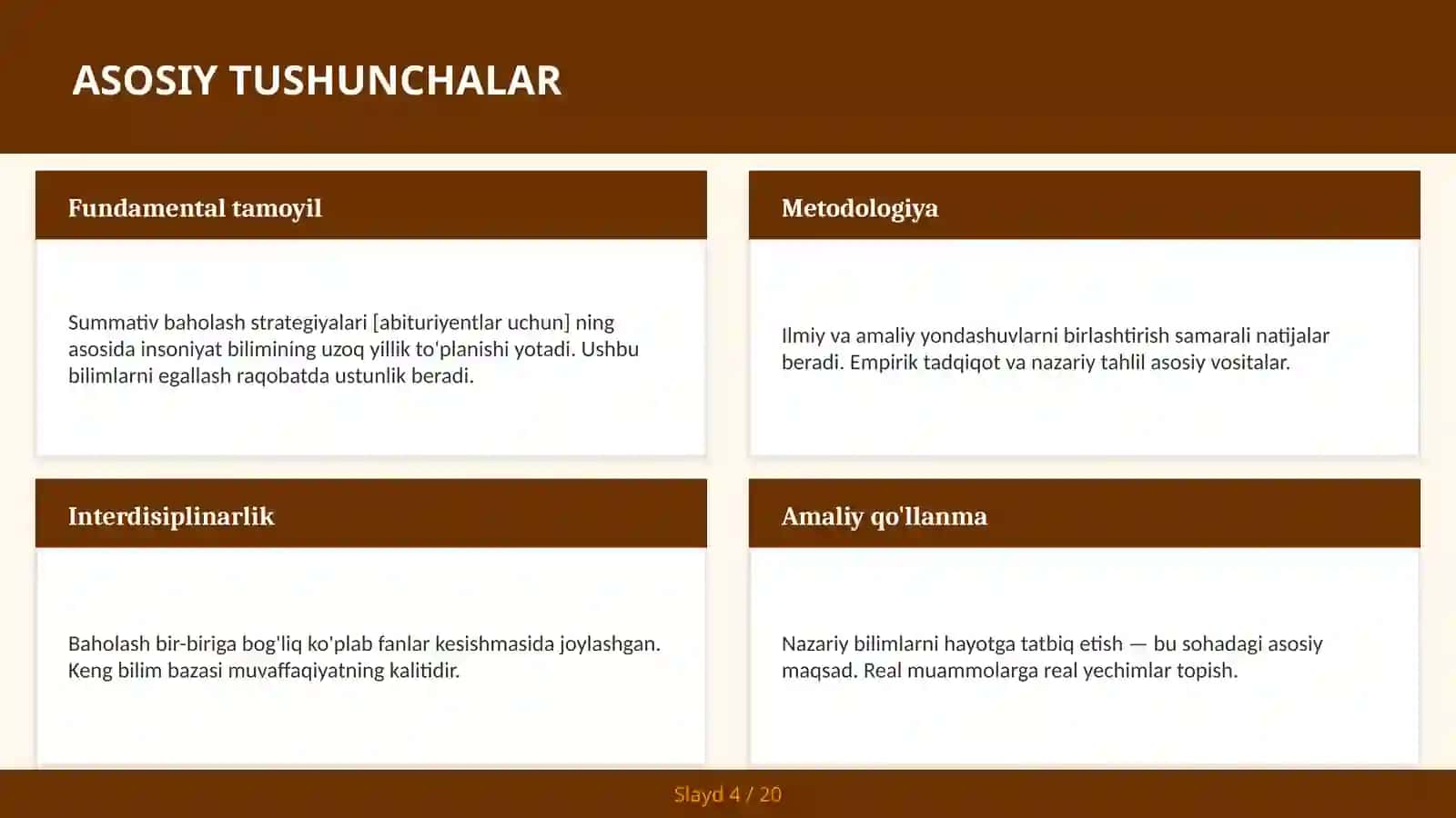 Summativ baholash strategiyalari [abituriyentlar uchun] 4