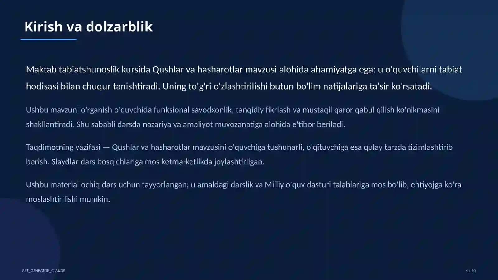 Qushlar va hasharotlar (2-sinf) 4