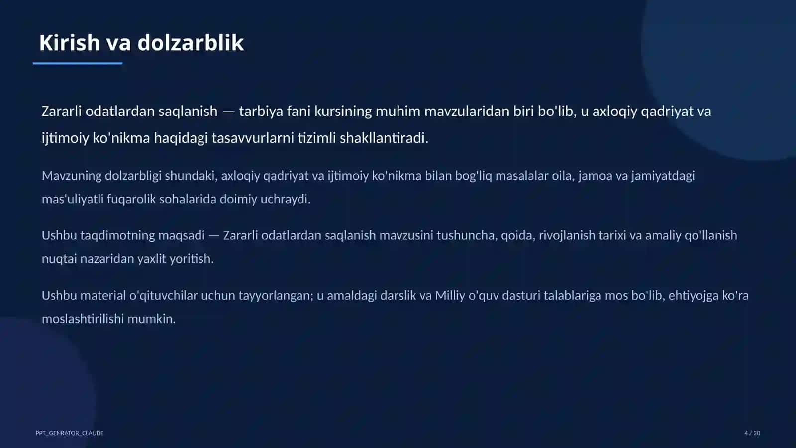 Zararli odatlardan saqlanish (7-sinf) 4