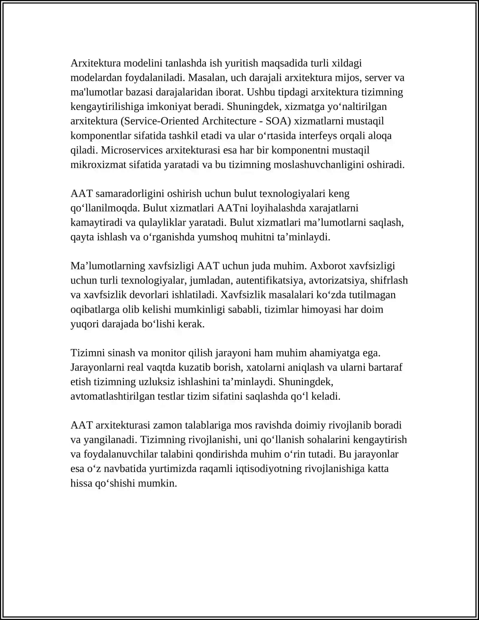 Avtomatlashtirilgan axborot tizimlari 4