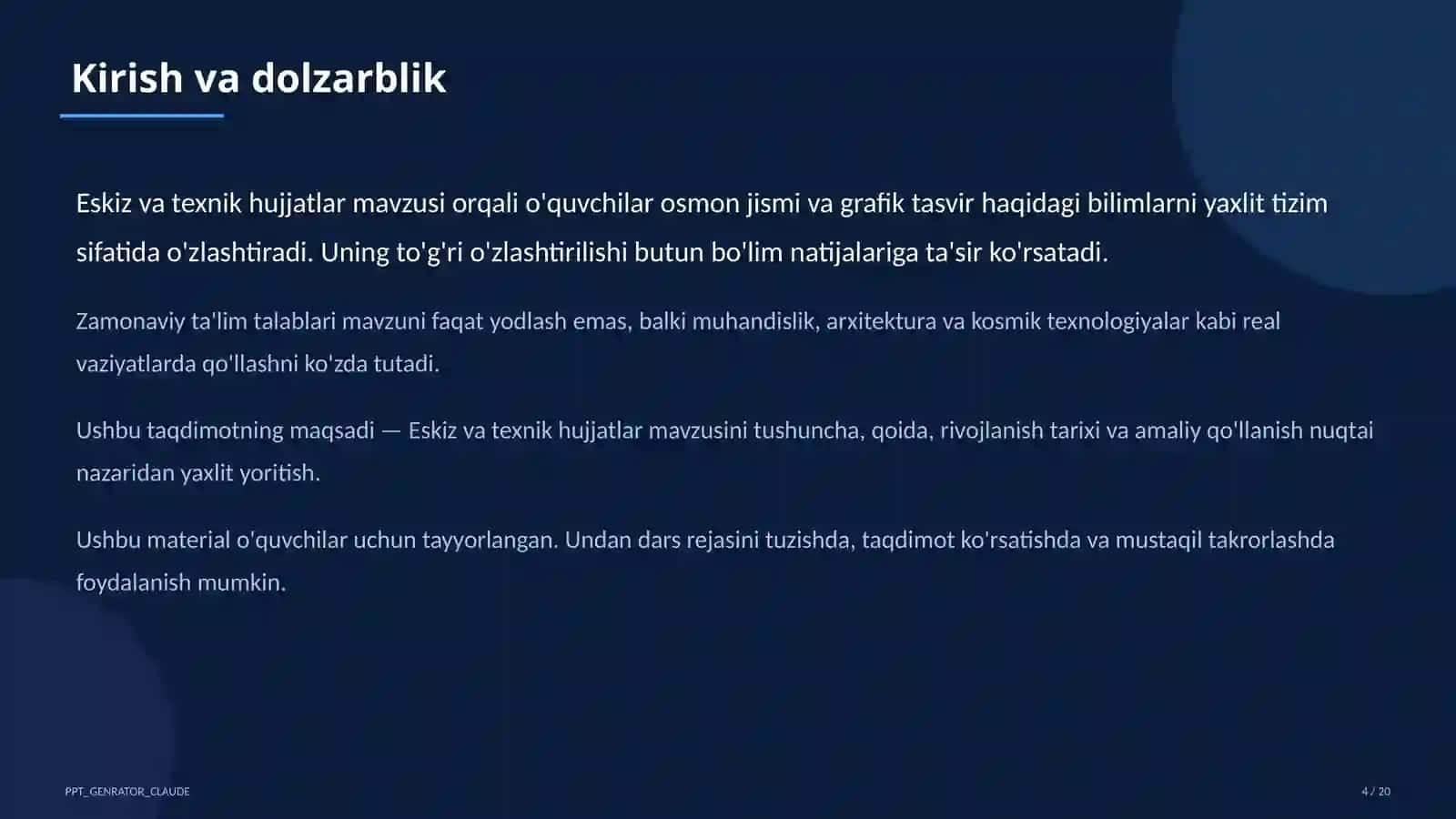 Eskiz va texnik hujjatlar (9-sinf)" 4