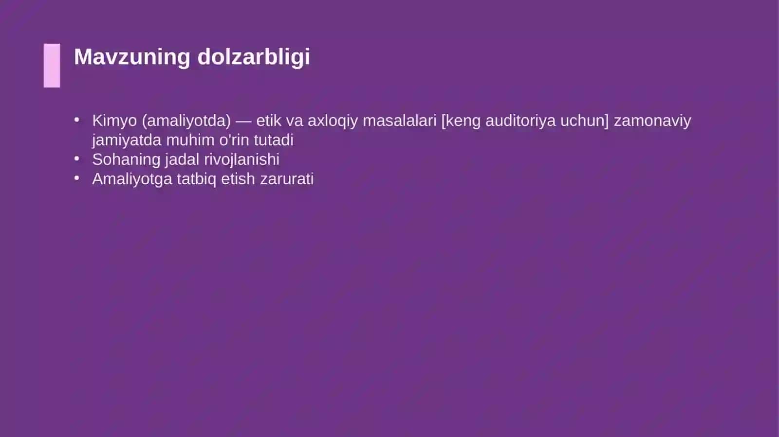 Kimyo (amaliyotda) — etik va axloqiy masalalari [keng auditoriya uchun] 4