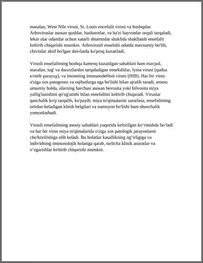 ENSEFALIT KELIB CHIQISH SABABLARI VA ASORATLARI HAQIDA 4