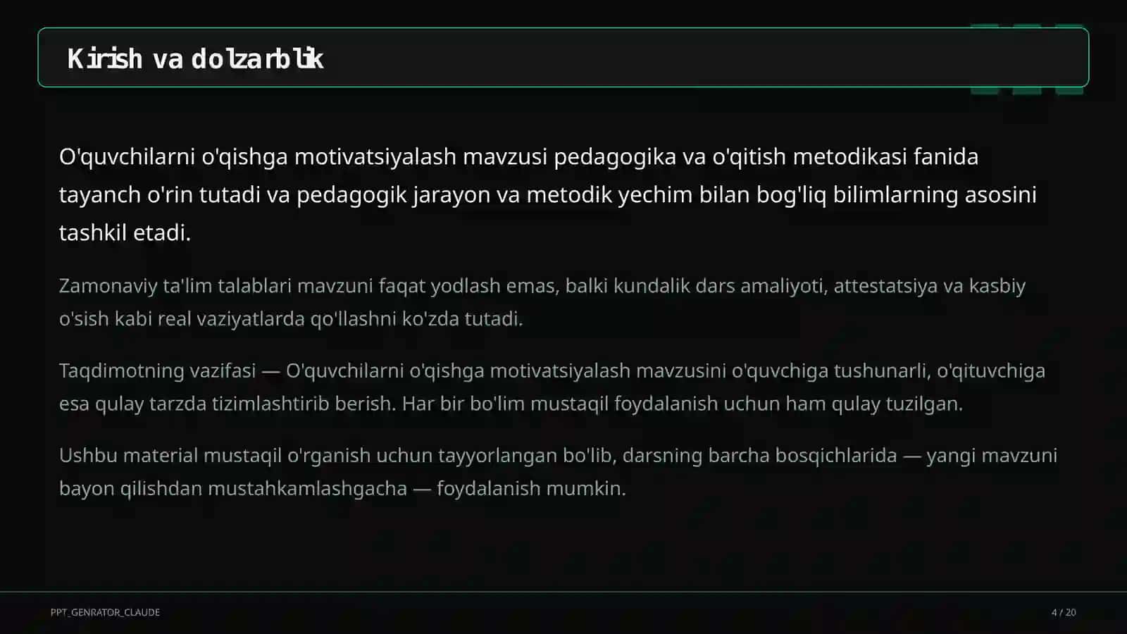 O'quvchilarni o'qishga motivatsiyalash 4