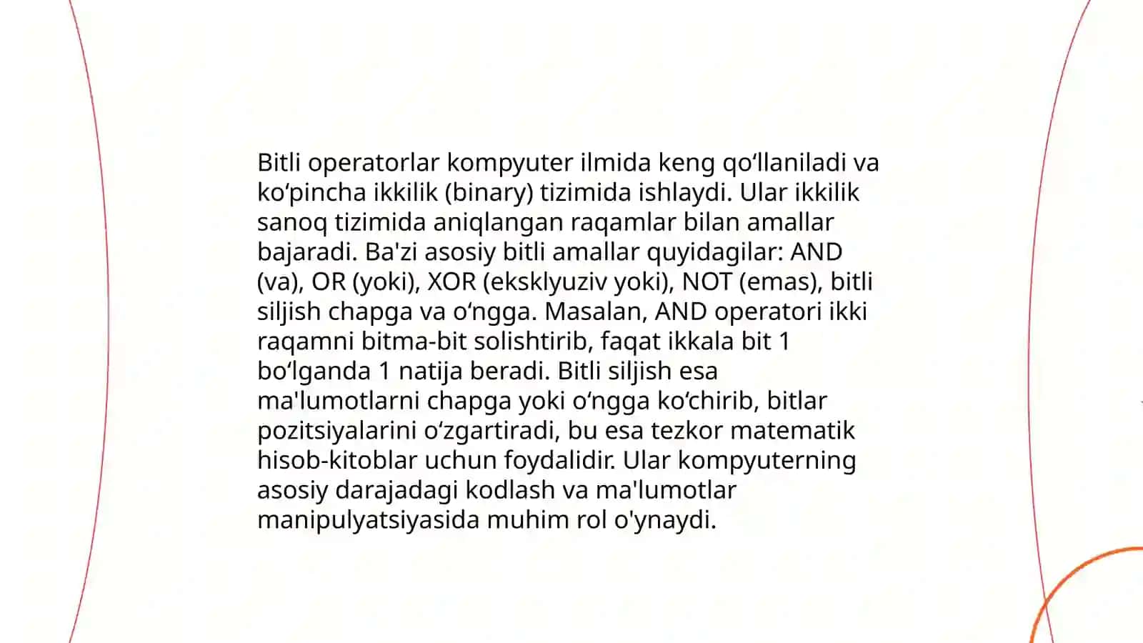 Mantiqiy operatorlar 4