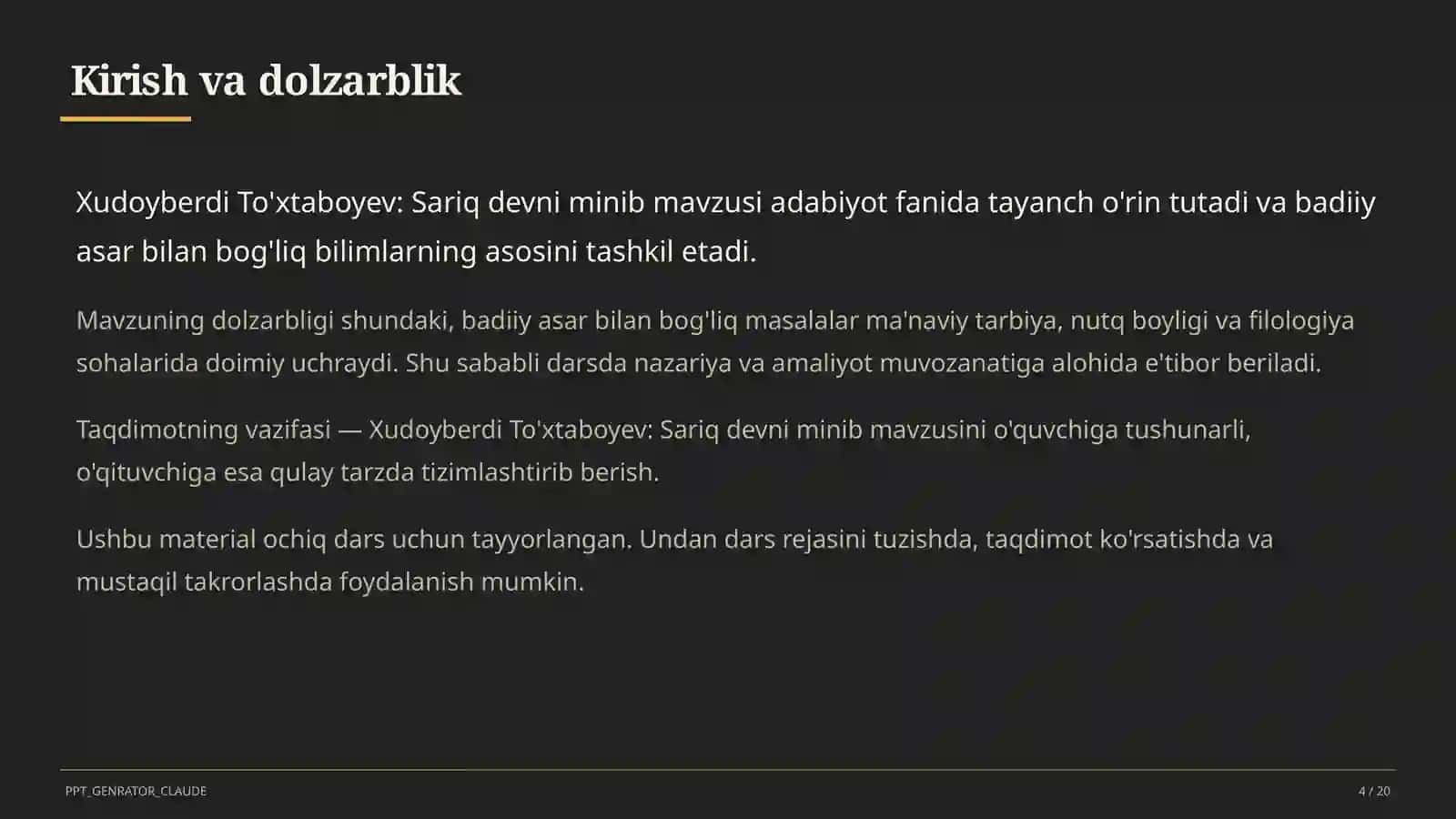Xudoyberdi To'xtaboyev: Sariq devni minib (6-sinf) 4