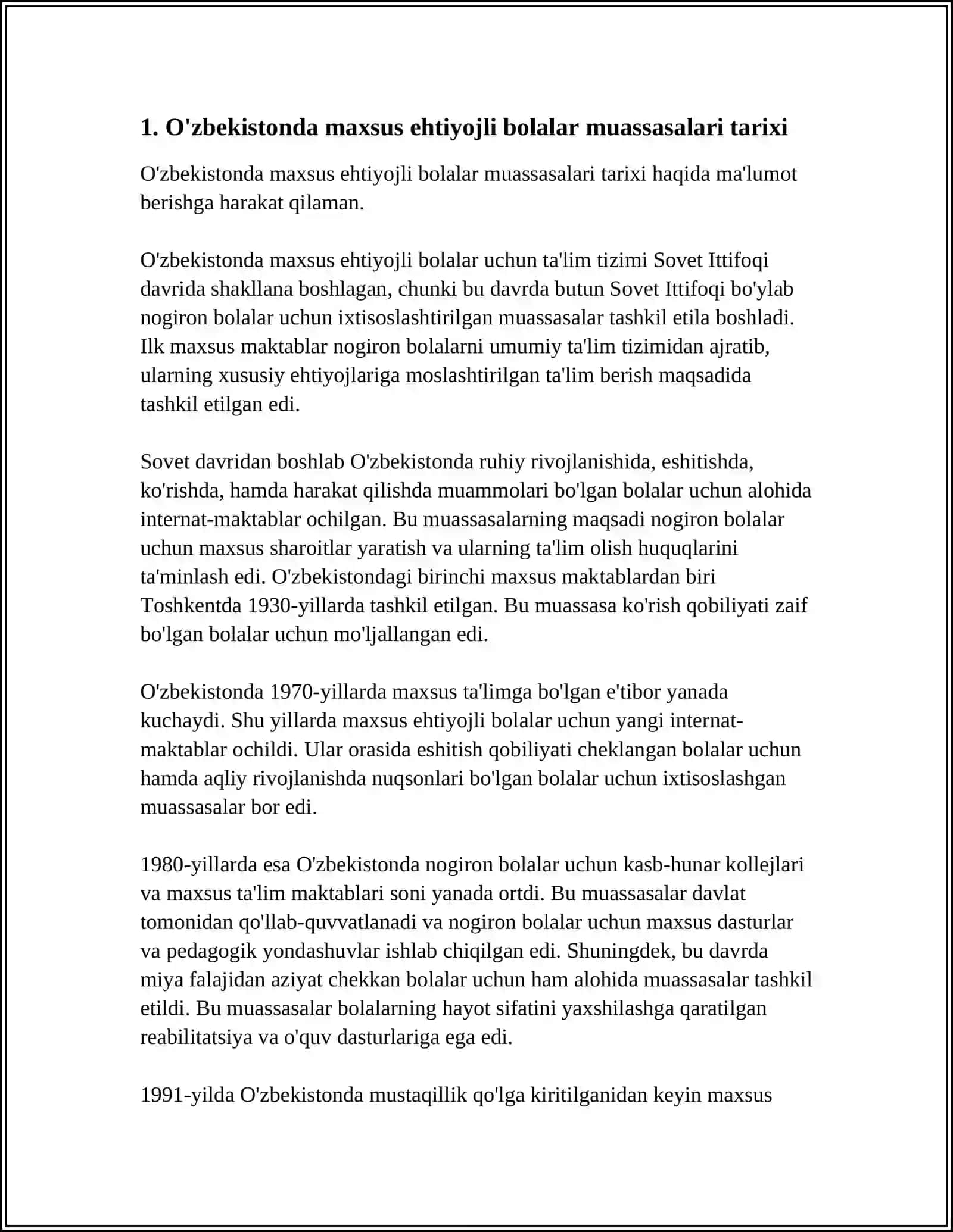 O'zbekistonda maxsus ehtiyojli bolalar muassasalari tarixi 4
