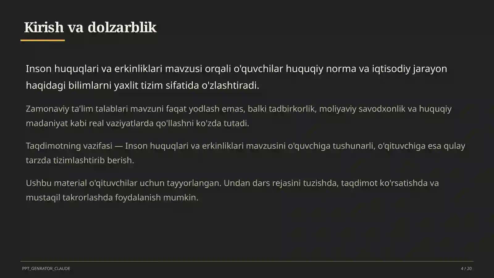 Inson huquqlari va erkinliklari (9-sinf) 4