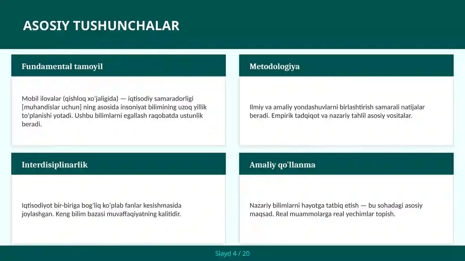 MOBIL ILOVALAR (QISHLOQ XO'JALIGIDA) — IQTISODIY SAMARADORLIGI [MUHANDISLAR UCHUN] 4
