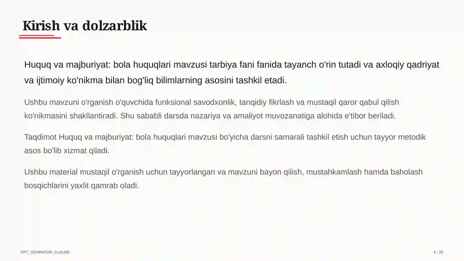 Huquq va majburiyat: bola huquqlari (8-sinf) 4