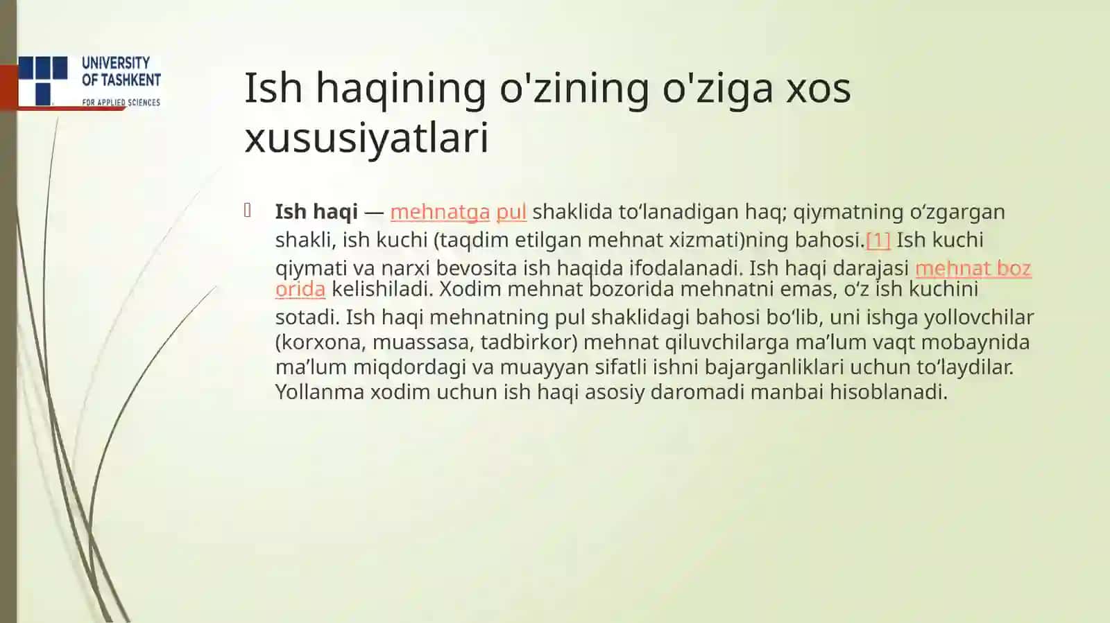 Ishhaqiva uning mehnat unumdorligi gat'a'siri mavzusida Taqdimot 4