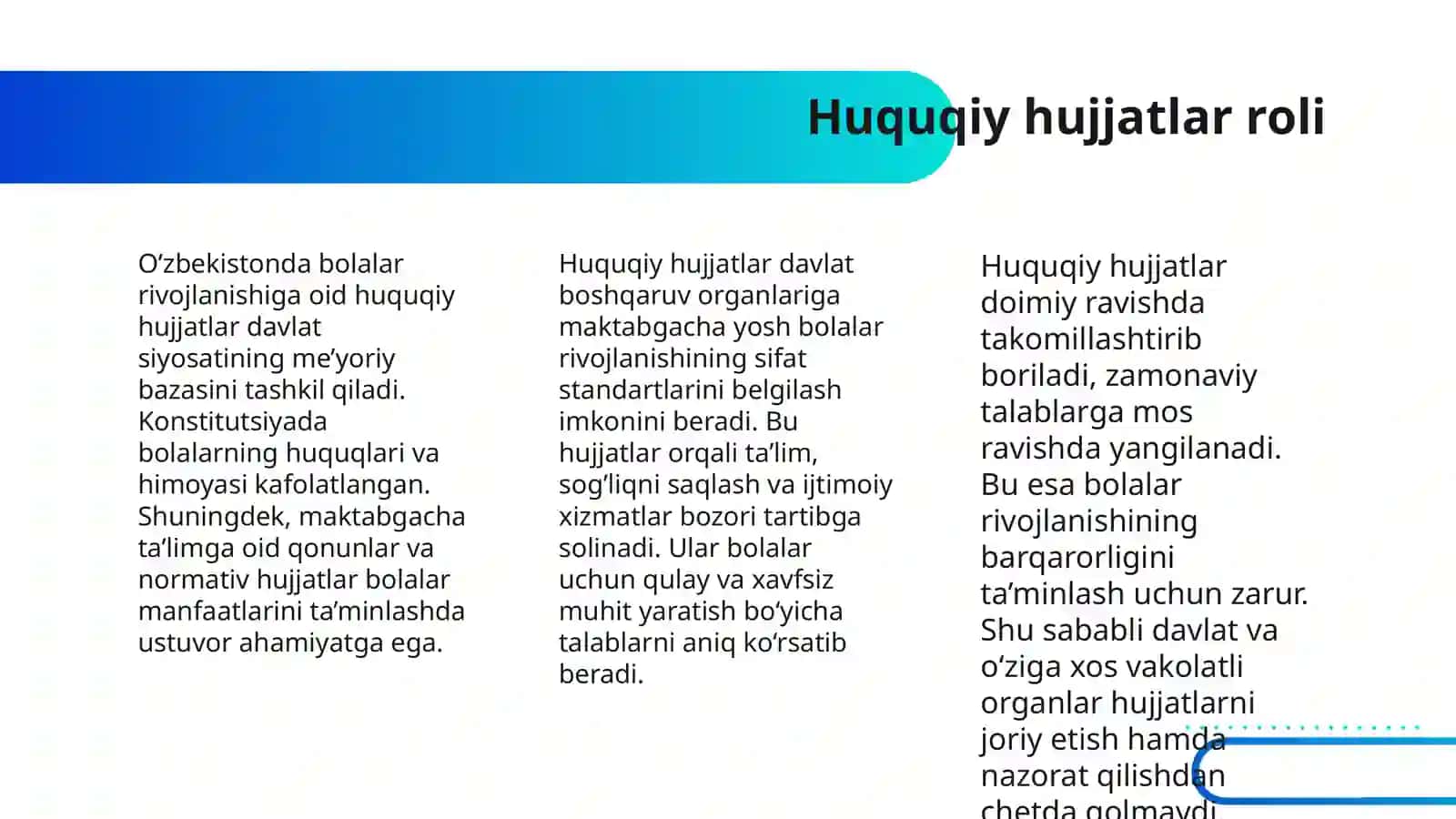 O’ZBEKISTON RESPUBLIKASINING ILK VA MAKTABGACHA YOSHDAGI BOLALAR RIVOJLANISHIGA QO’YILADIGAN DAVLAT TALABLARI 4