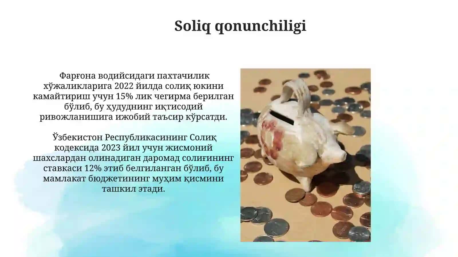 Jismoniy shaxslardan olinadigan soliqning iqtisodiy mohiyati. Byudjetdaromadlarahamiyati 4