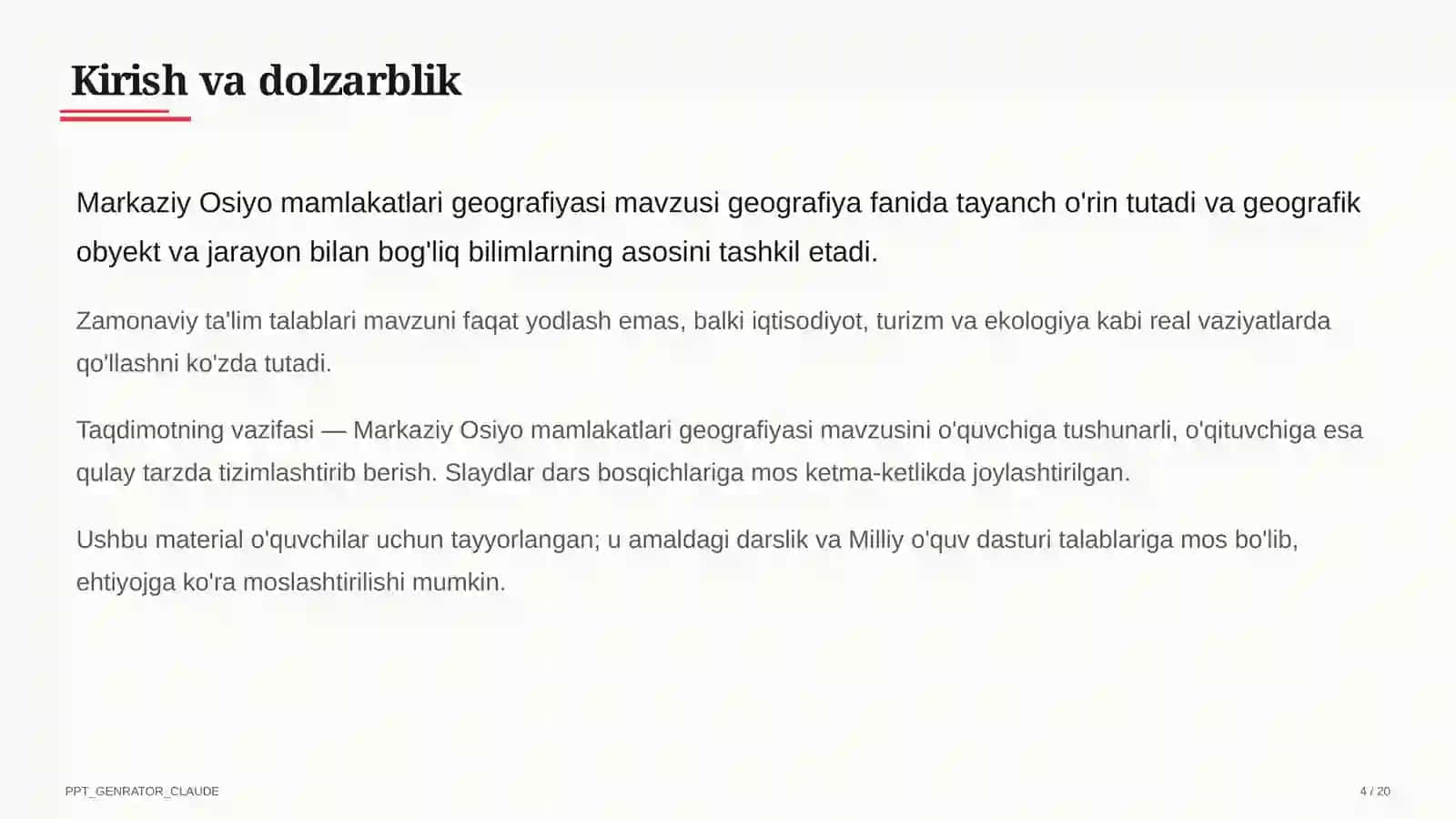 Markaziy Osiyo mamlakatlari geografiyasi (11-sinf) 4