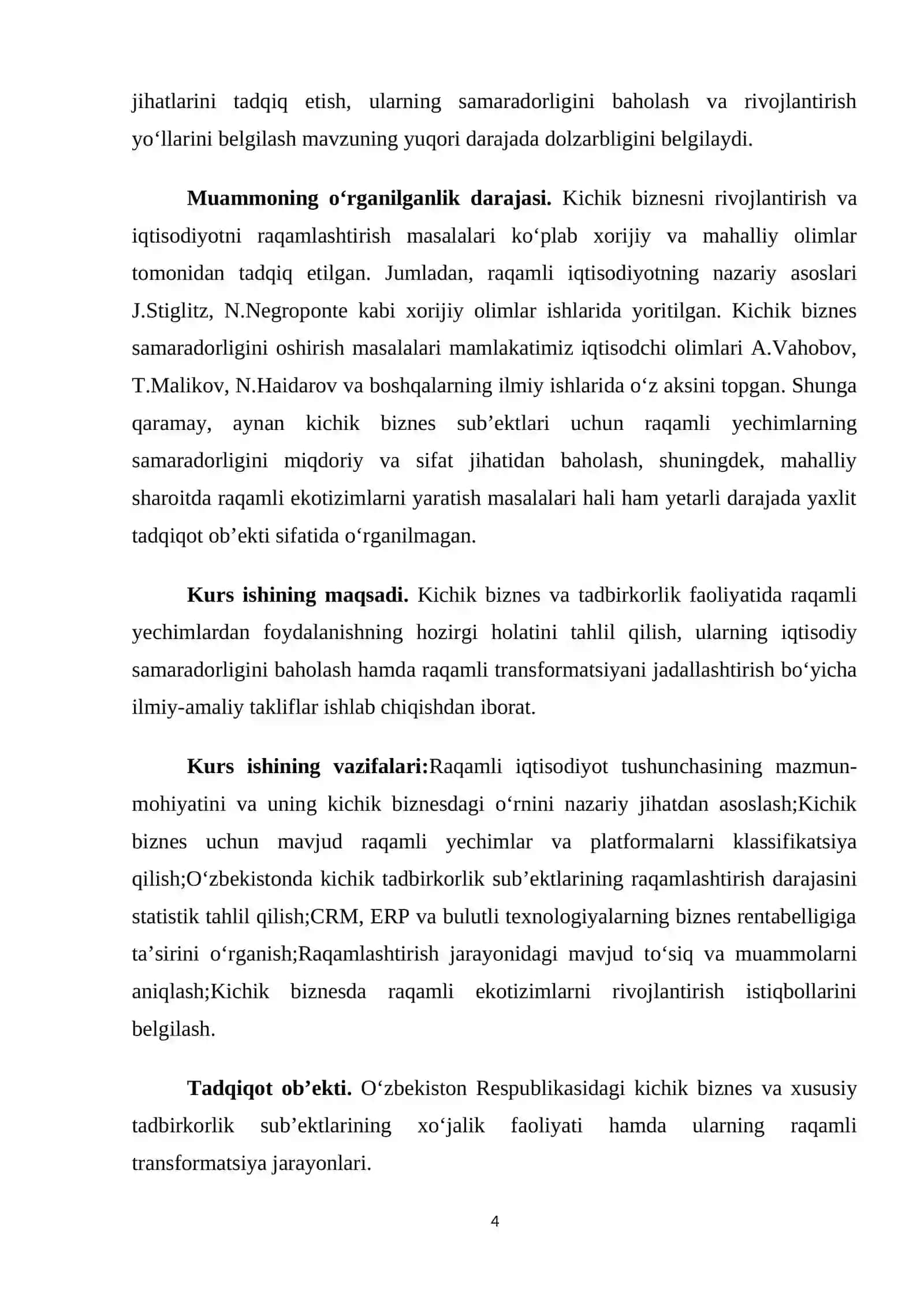 Tadbirkorlik faoliyatini raqamlashtirishning iqtisodiy samaradorligini baholash uslubiyati 4