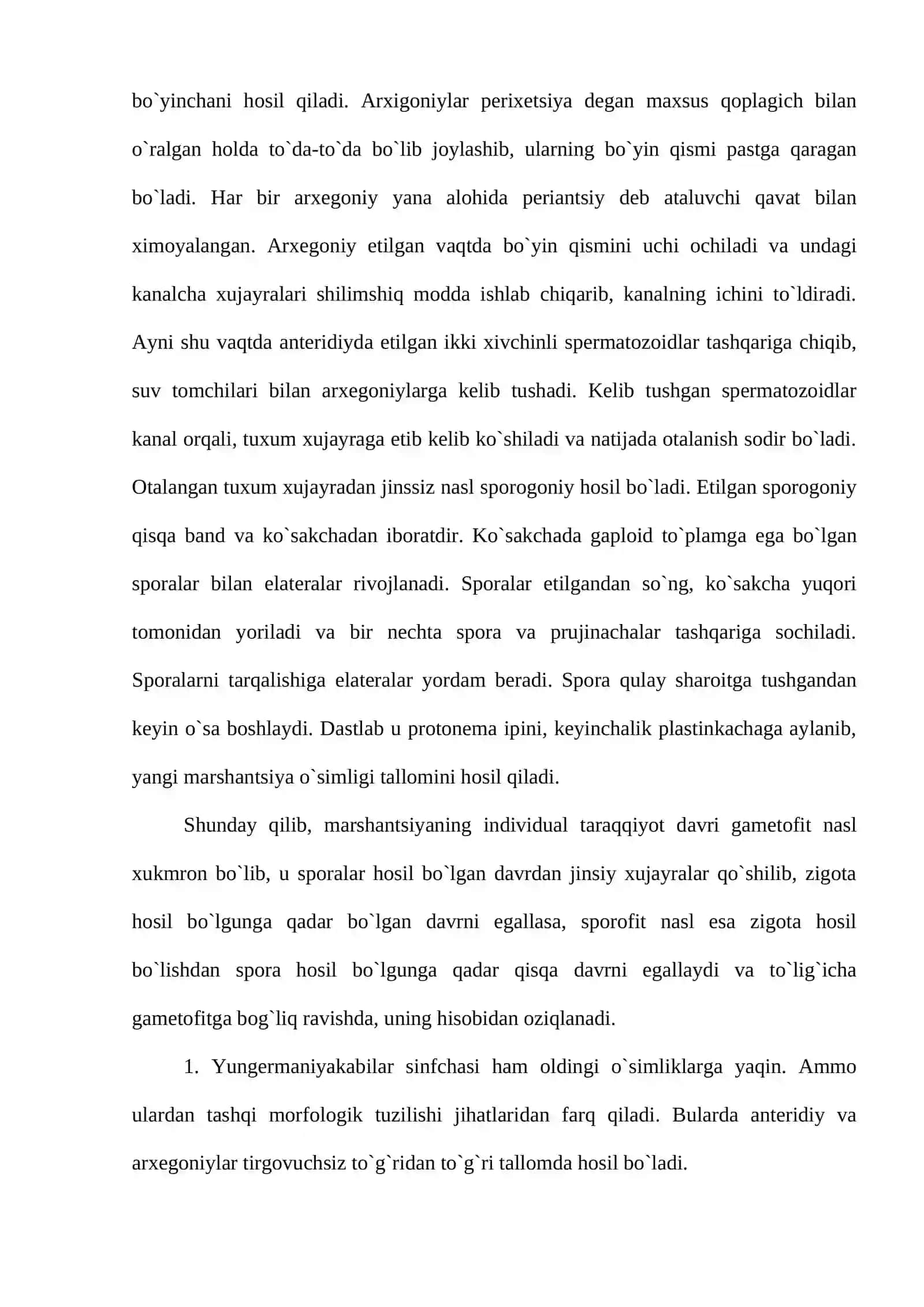 Yo`sintoifalar bo`limi – Bryophyta 4