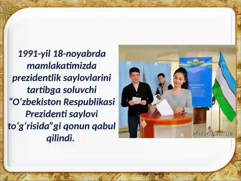 O‘zbekiston Respublikasi Milliy Davlat Chetellikining Shakllanishi va Ro‘yoblanish. Prezidentlik Instituti 4