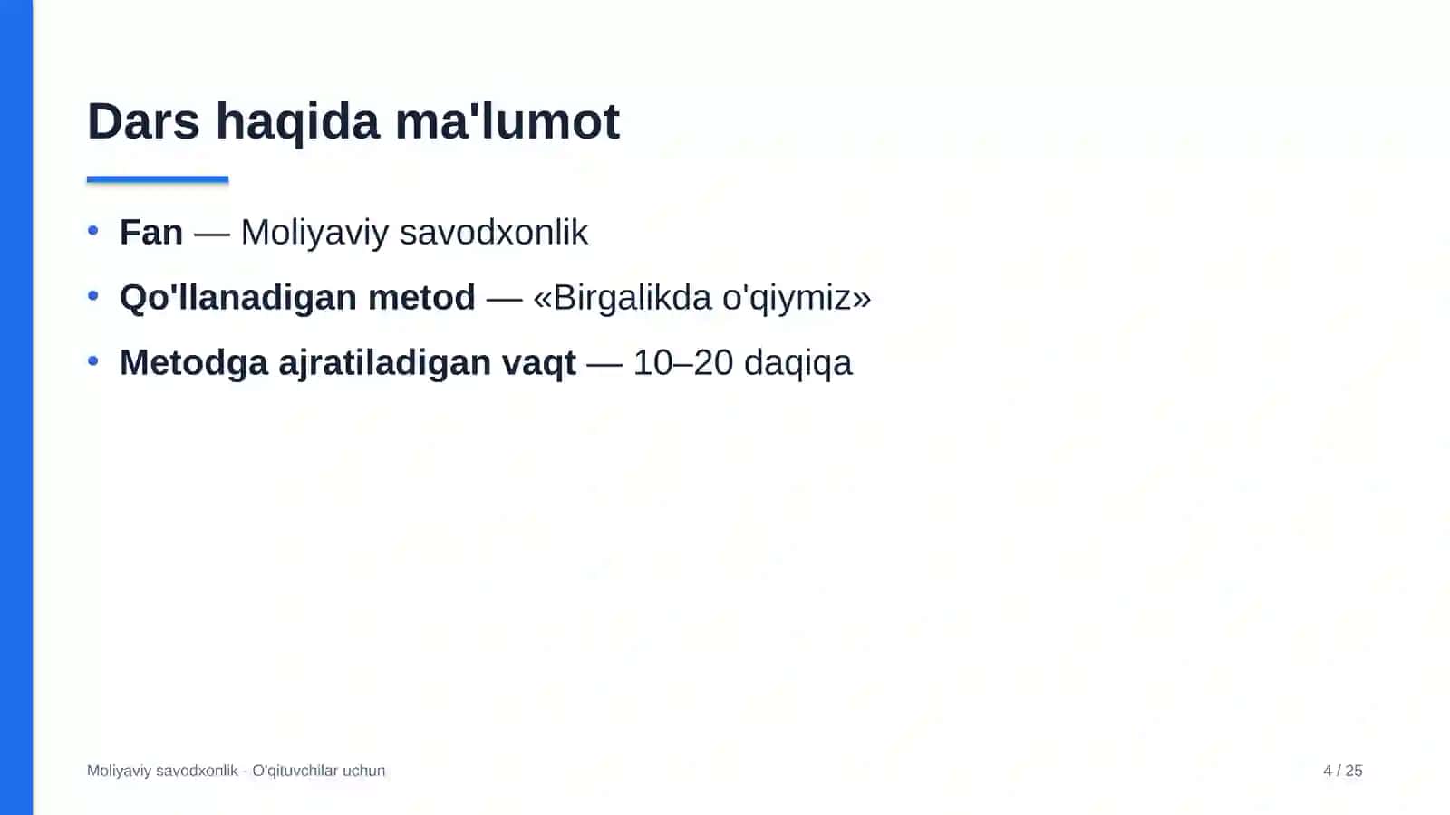 moliyaviy savodxonlik darslarida birgalikda o'qiymiz metodidan foydalanish 2183 4