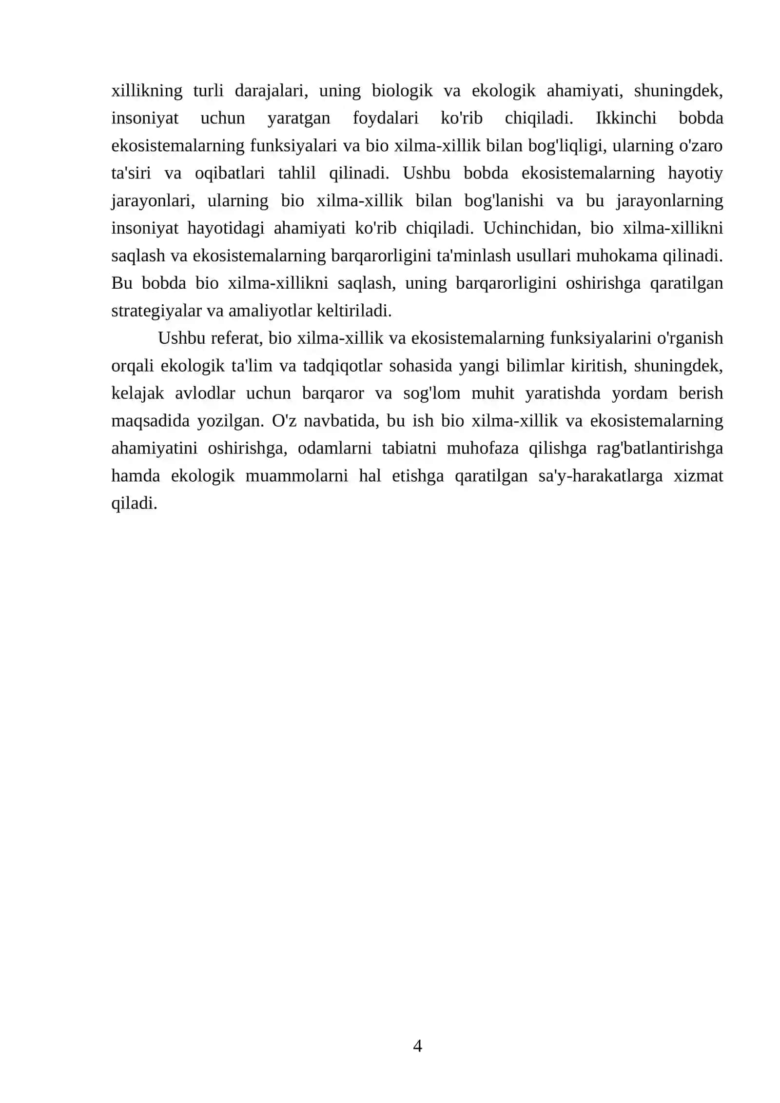 Bio xilma xillik va ekosistemalarning funksiyalari 4