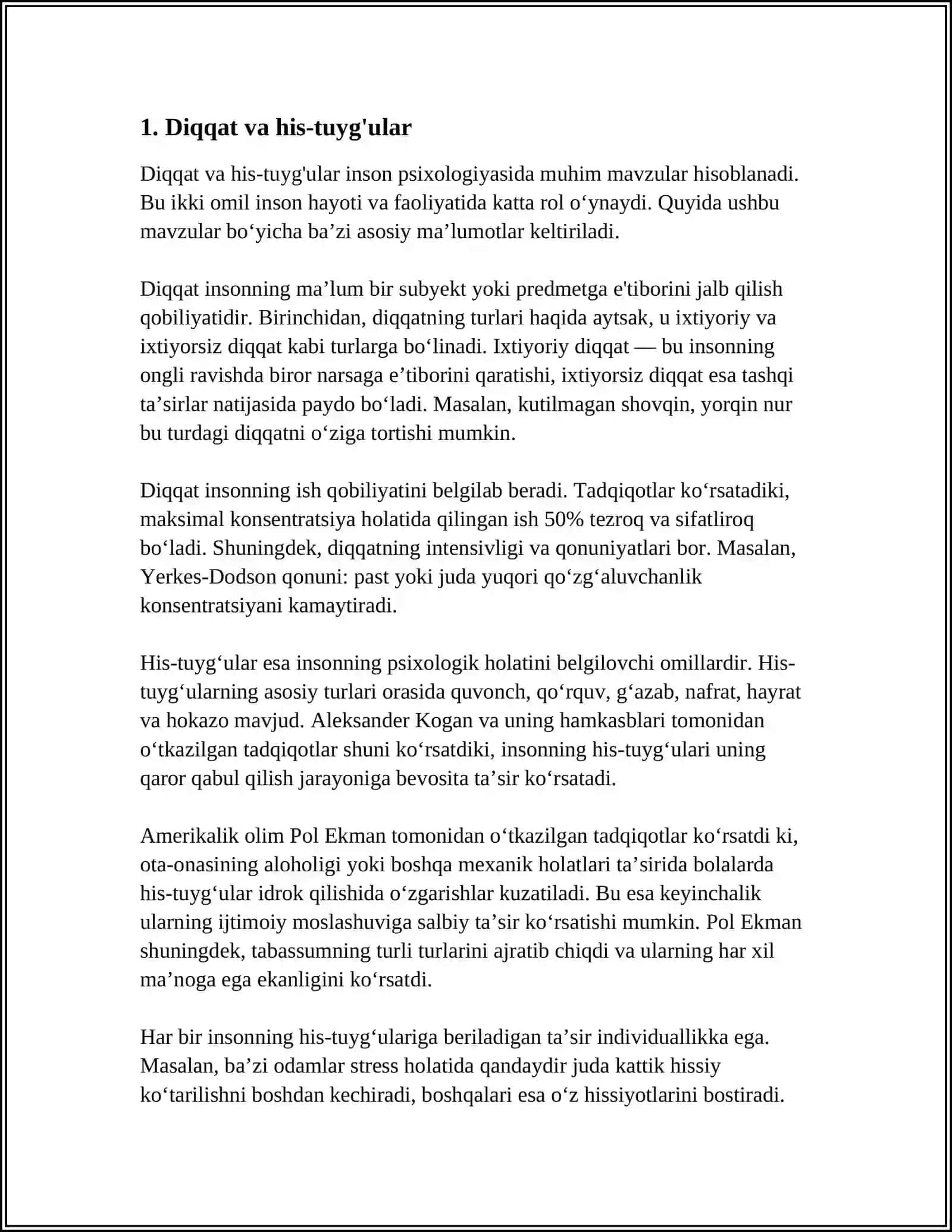 DIQQATNING BOSHQA PSIXOLOGIK JARAYONLAR BILAN TAQQOSLASH 4