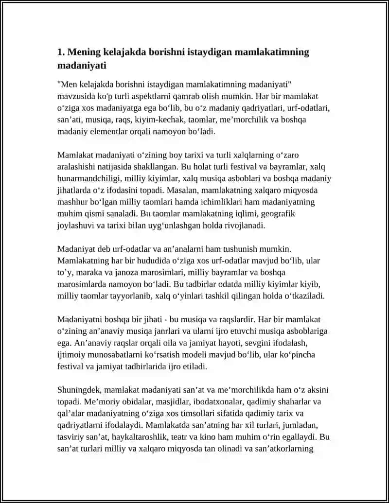 Mening kelajakda borishni istaydigan mamlakatim 4