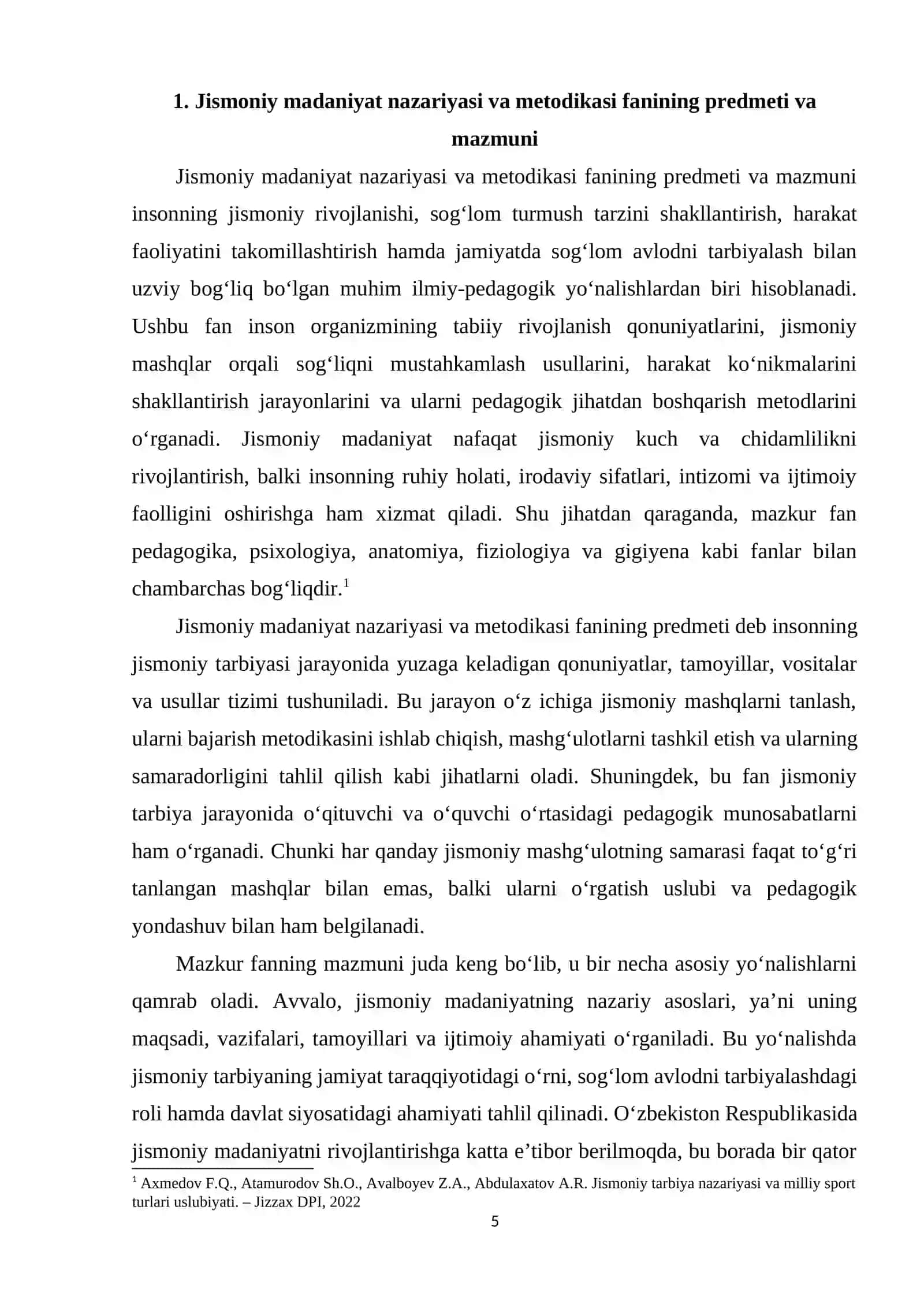 Jismoniy madaniyat nazariyasi va metodikasi fanining maqsad va vazifalari 4