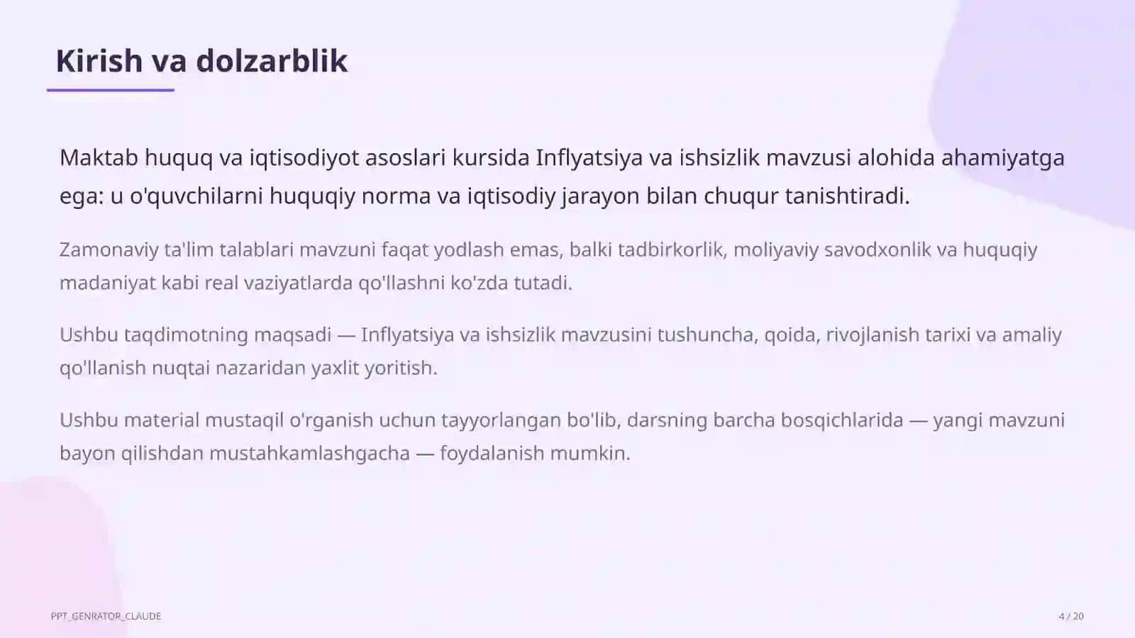 Inflyatsiya va ishsizlik (11-sinf) 4