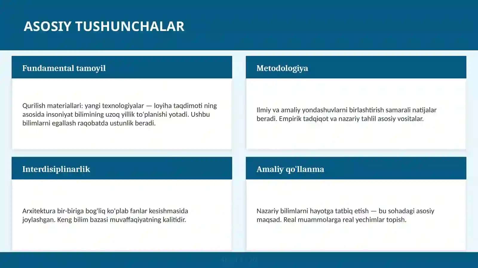 Qurilish materiallari: yangi texnologiyalar — loyiha taqdimoti 4