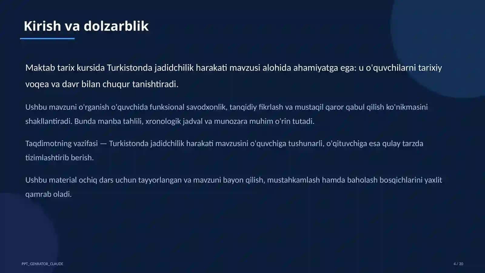 Turkistonda jadidchilik harakati (9-sinf) 4