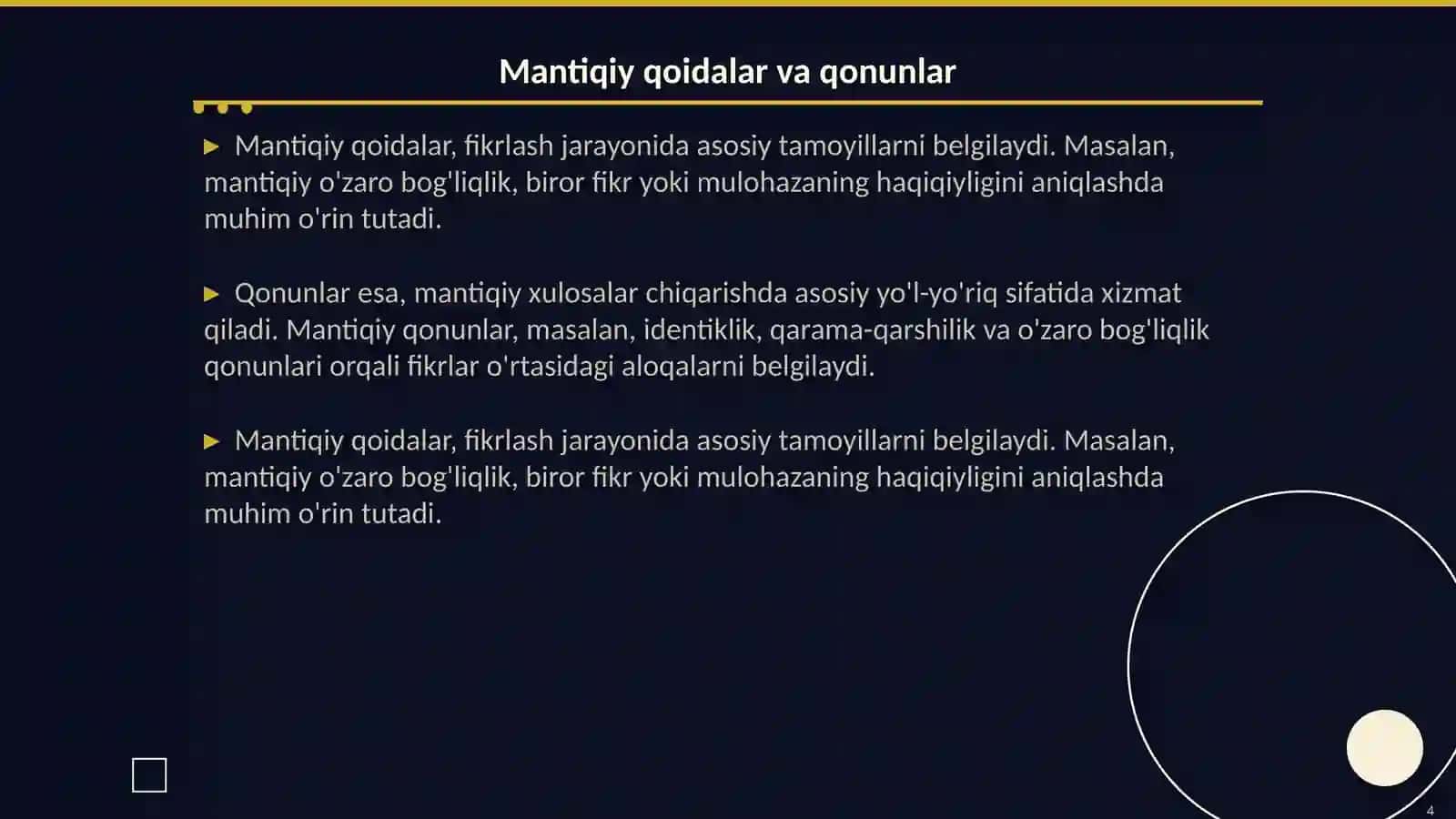 Mantiq tafakkur shakillari va qonunlarini 4