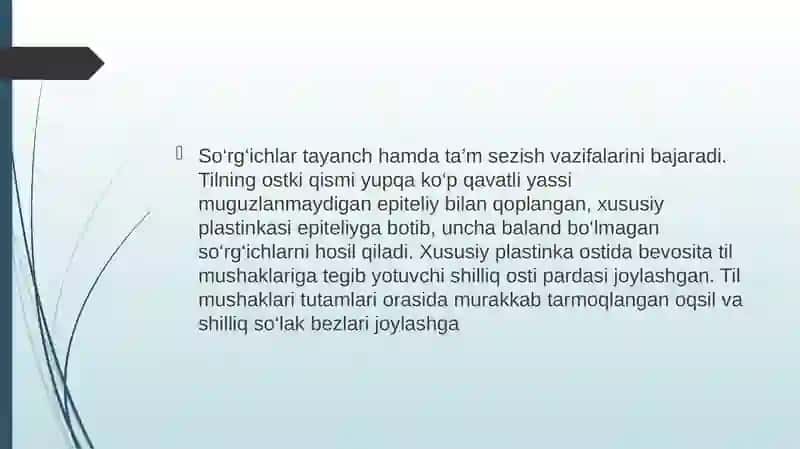 taʼm bilish aʼzosining morfofunksional tavsifi 4