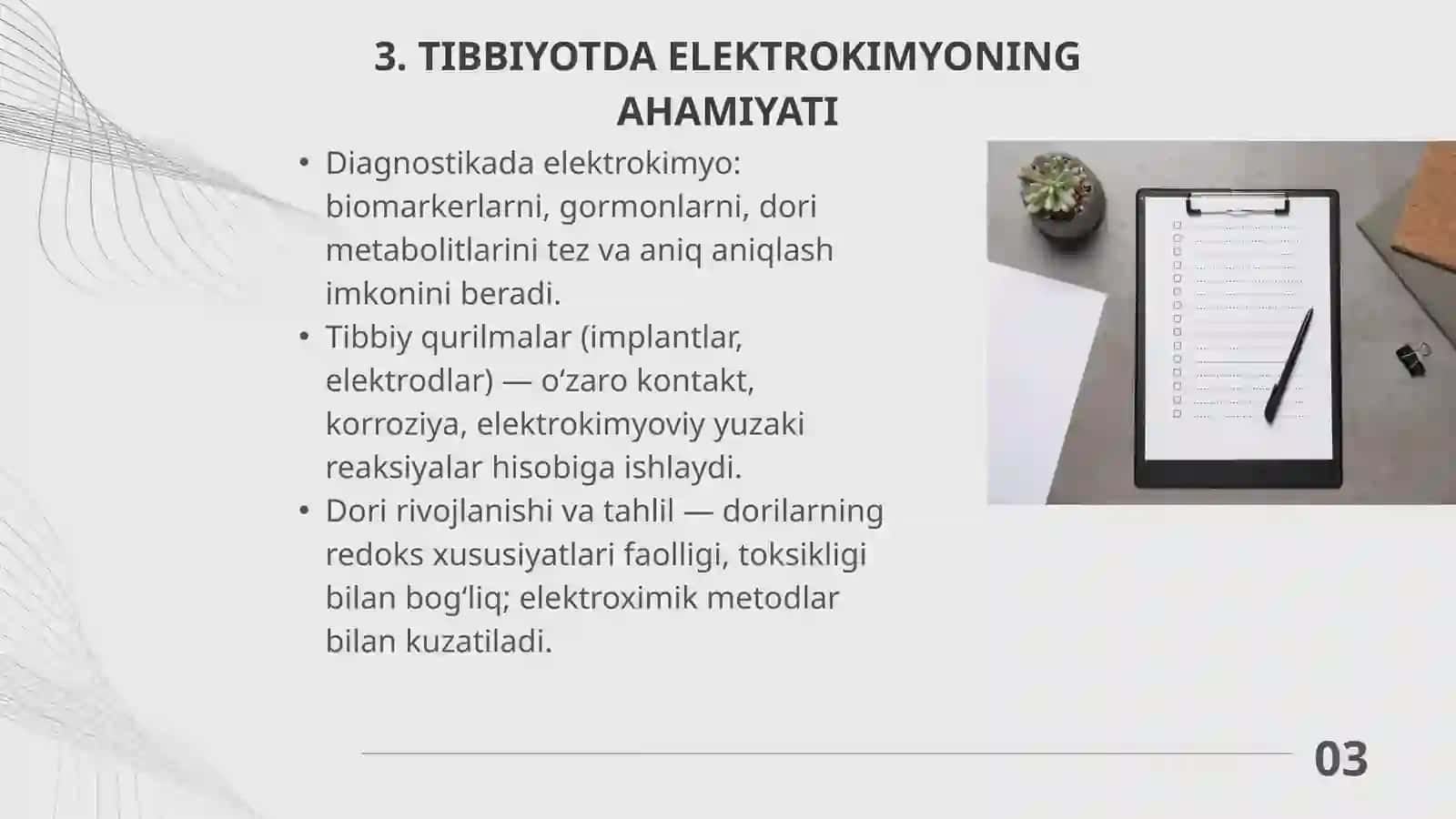 TIBBIYOTDA ELEKTRO KIMYONING AHAMIYATI 4
