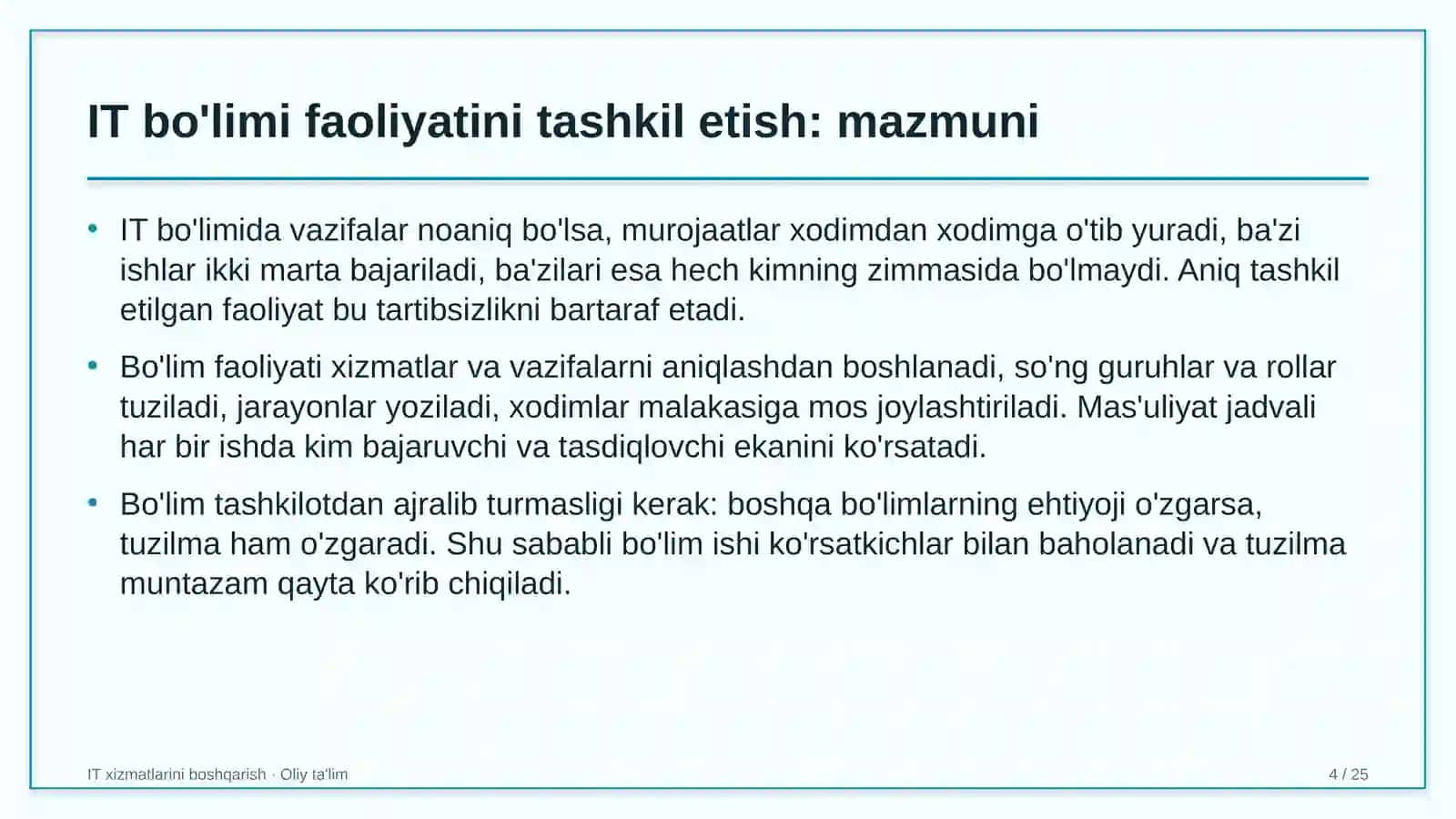 sholichilikda axborot texnologiyalari bo'limi faoliyatini tashkil etish 3242 4