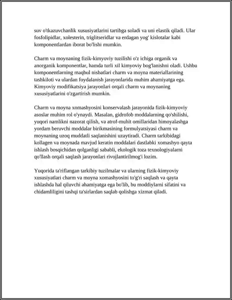 CHARM VA MÕYNANI XOMASHYOSINI KONSERVALASHNING FIZIK-KIMYOVIY ASOSLARI 4