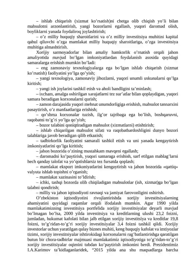 Xorijiy investitsiyalarning mazmun-mohiyati va turlari 4