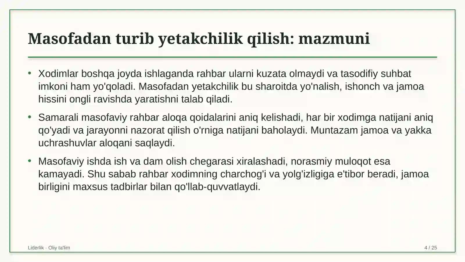 tog' ekotizimlarida masofadan turib yetakchilik qilish 9163 4