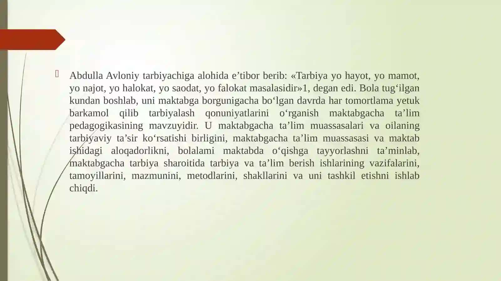 Ilkva maktabgacha yoshdagi bolalar pedagogikasi fanining umumiy asoslari, mazmuni, mohiyati va predmeti 4