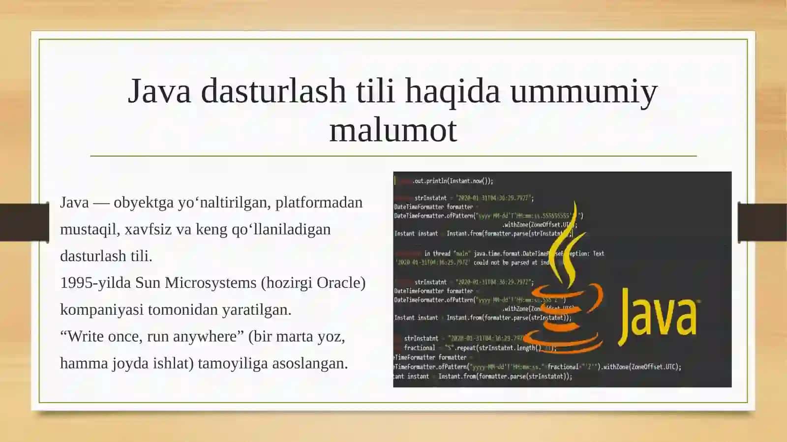 Mobil ilovalar ni yaratishning dasturiy vositalari (Java) 4