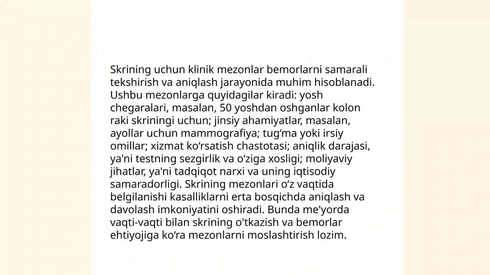 Skrining tekshiruvi 4