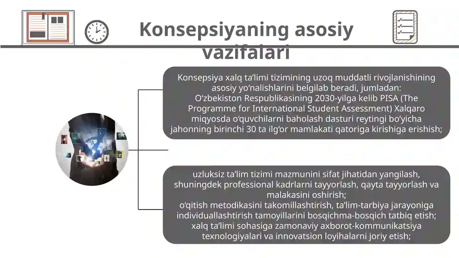 O'zbekiston Respublikasi Xalq ta'limi tizimini 2030-yilgacha rivojlantirish Konsepsiyasida belgilangan vazifalar va kutilayotgan natijalar tahlili 4