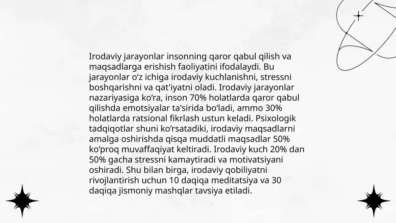 Iroda tushunchasi va nazariyalar.Irodaviy akt va uning tuzilishi 4