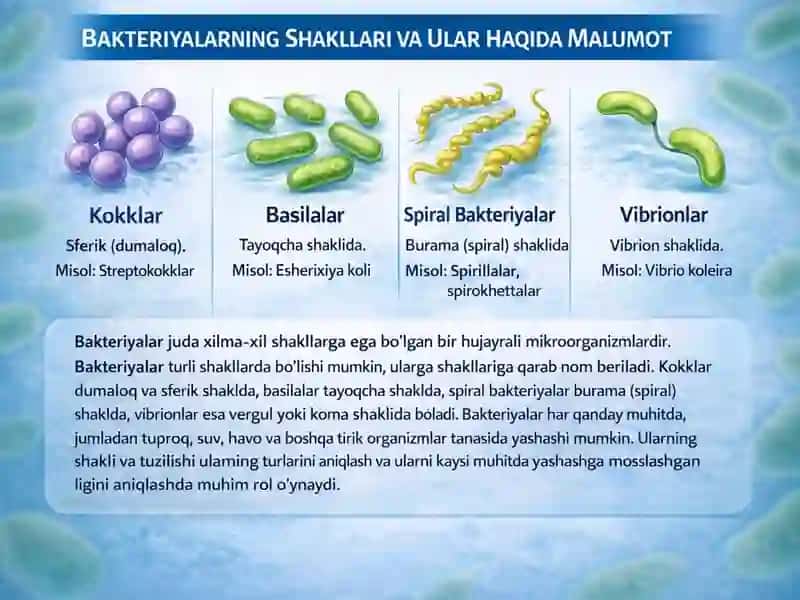Bakteriyalarning shakli, hujayra tuzilishi va harakatlanishi 4