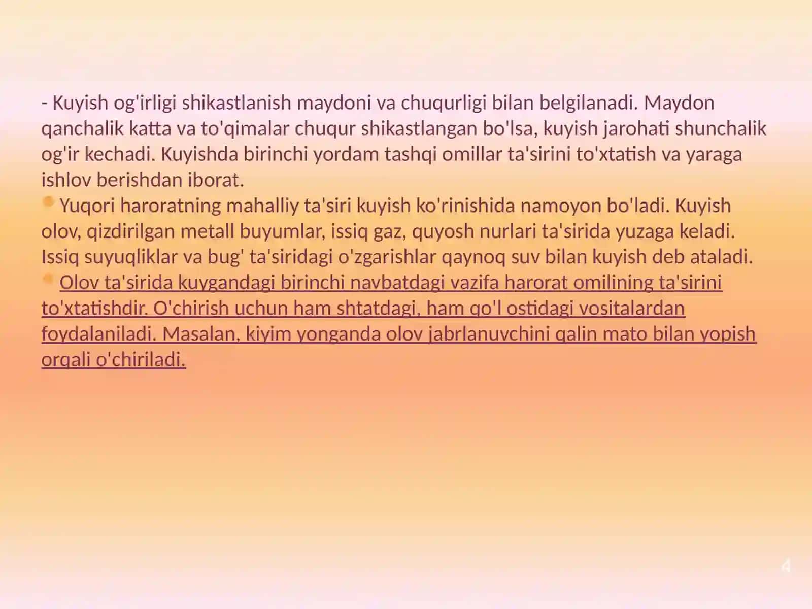 Kuyish va sovuq urishida birinchi yordam 4