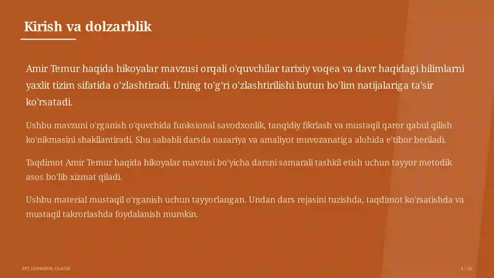 Amir Temur haqida hikoyalar (5-sinf) 4
