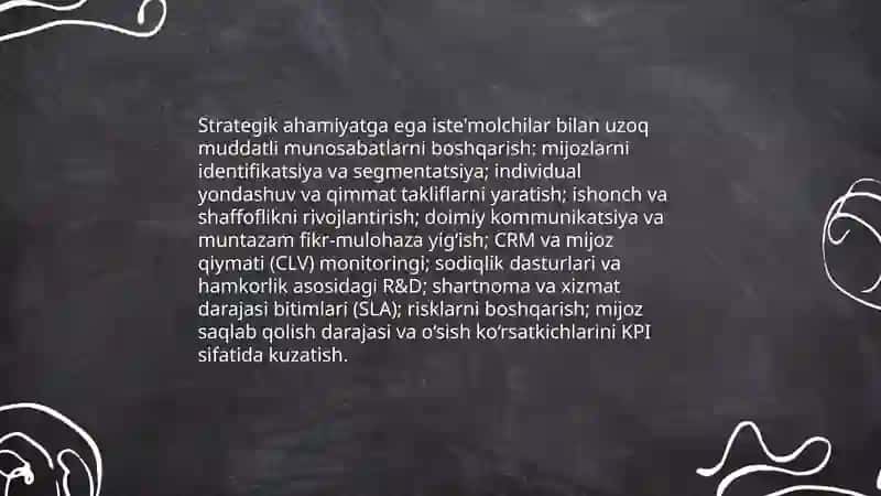 Strategik ahamiyatga ega iste'molchilar 4