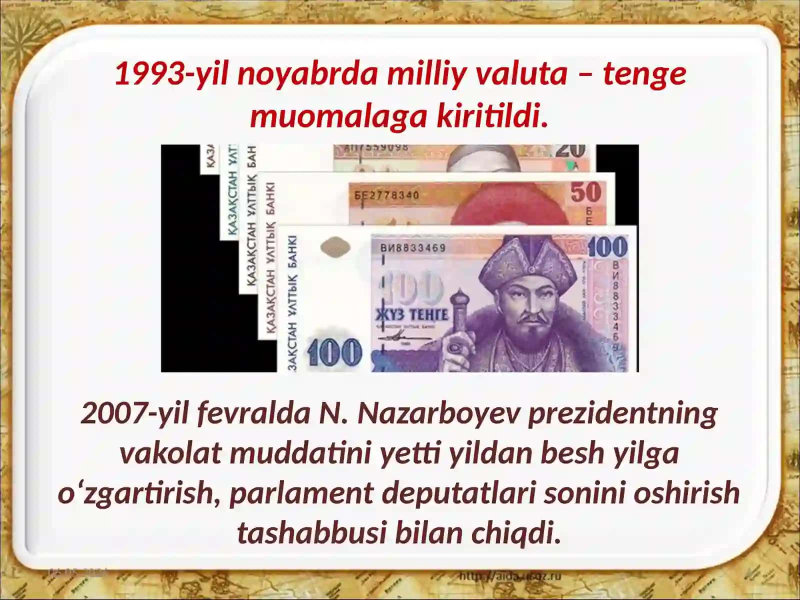 1991 – 2017-yillarda Markaziy Osiyo davlatlari 11-sinf Jahon tarixi fanidan darsligi asosida 8-mavzu Qozog‘iston Respublikasi 4