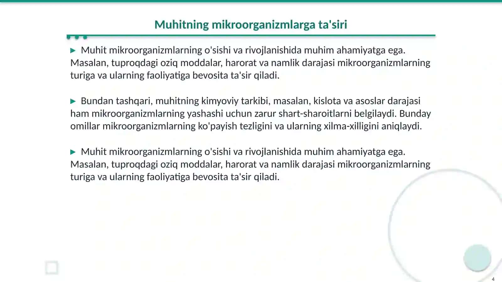 Mikroorganizmlarning muhitga moslashuvi 4