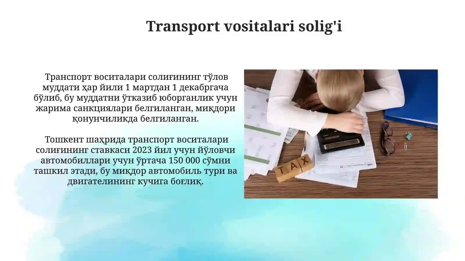 Jismoniy shaxslardan undiriladigan soliqlarga tavsif 4
