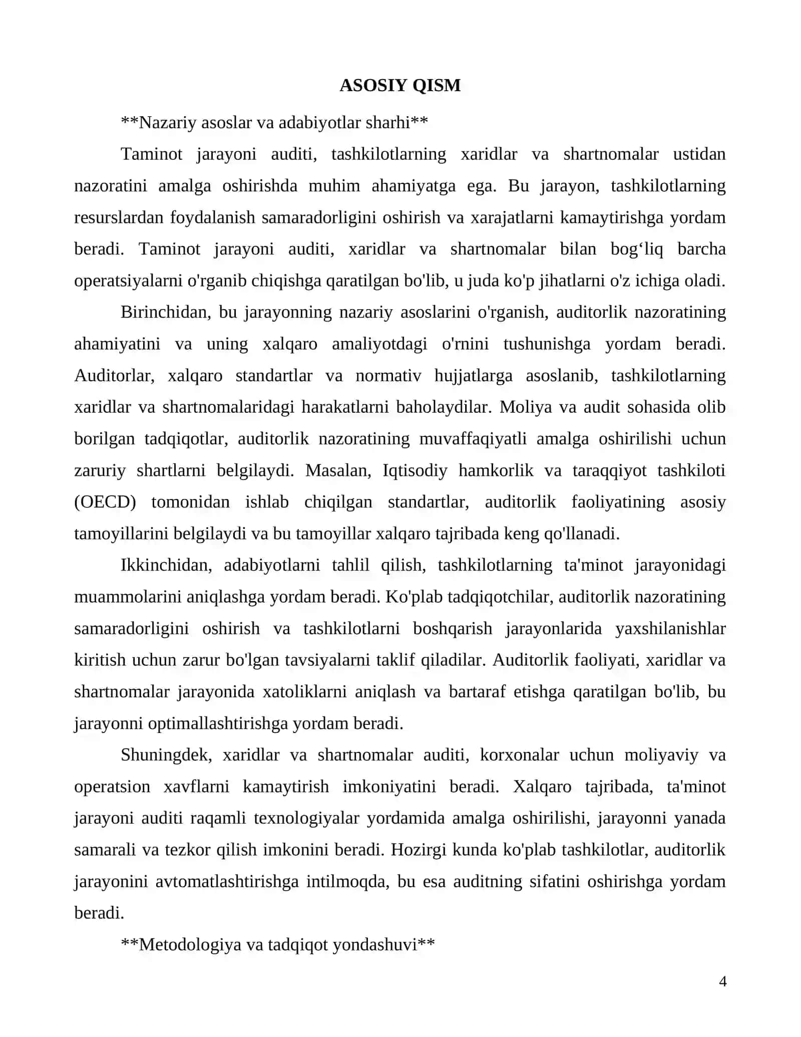 Taminot jarayonida auditorlik nazorati: xalqaro tajribalar 4